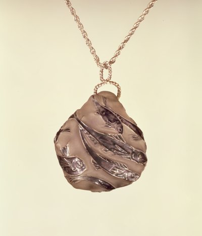 Pendant with frosted glass surface by Lalique, c.1902 by Rene Jules Lalique